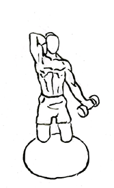 Biceps Curl with Overhead Extension using Dumbbells on Stability Ball 4 biceps curl with overhead extension kneeling on sb 1