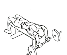 Decline EZ Bar Triceps Extension with Barbell 4 decline ez bar triceps extension 1