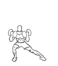 Lateral Lunge with Bicep Curl using Dumbbells 5 Lateral Lunge with Bicep Curl using Dumbbells 2