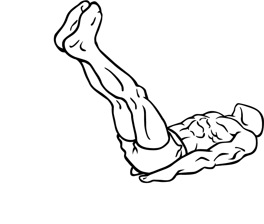 Flat Bench Leg Raises 3 leg raises 1