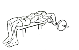 Lying Close-Grip Triceps Extension Behind the Head with Barbell 5 Lying Close-Grip Triceps Extension Behind the Head 1