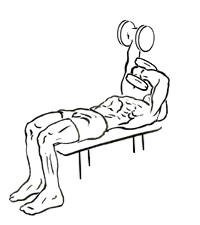 Lying Triceps Extension Across Face with Dumbbell 5 Lying Triceps Extension Across Face with Dumbbell 1