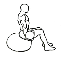 Medicine Ball Biceps Curl on Stability Ball 1