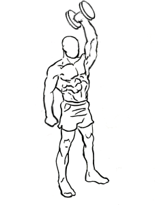 Standing One-Arm Triceps Extension with Dumbbell 2 Standing One Arm Triceps Extension
