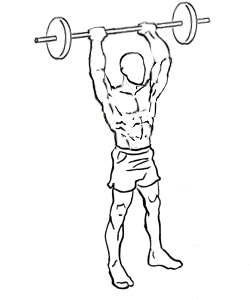 Standing Overhead Triceps Extension with a Barbell 4 Standing Overhead Triceps Extension with a Barbell 2