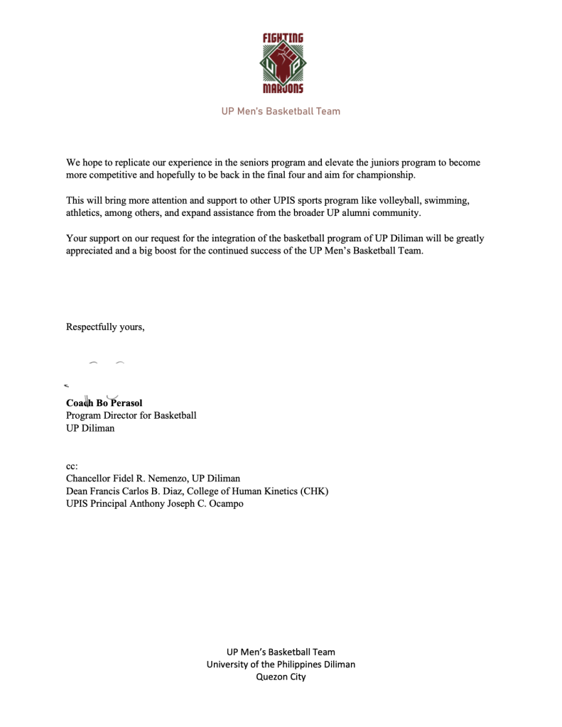 Letter to the UP President page 2
