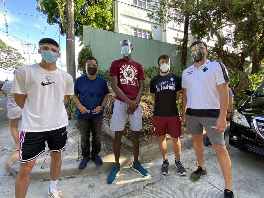 L R CJ Cansino Renan Dalisay Malick Diouf Coach Mo Gingerich Coach Poch Juinio