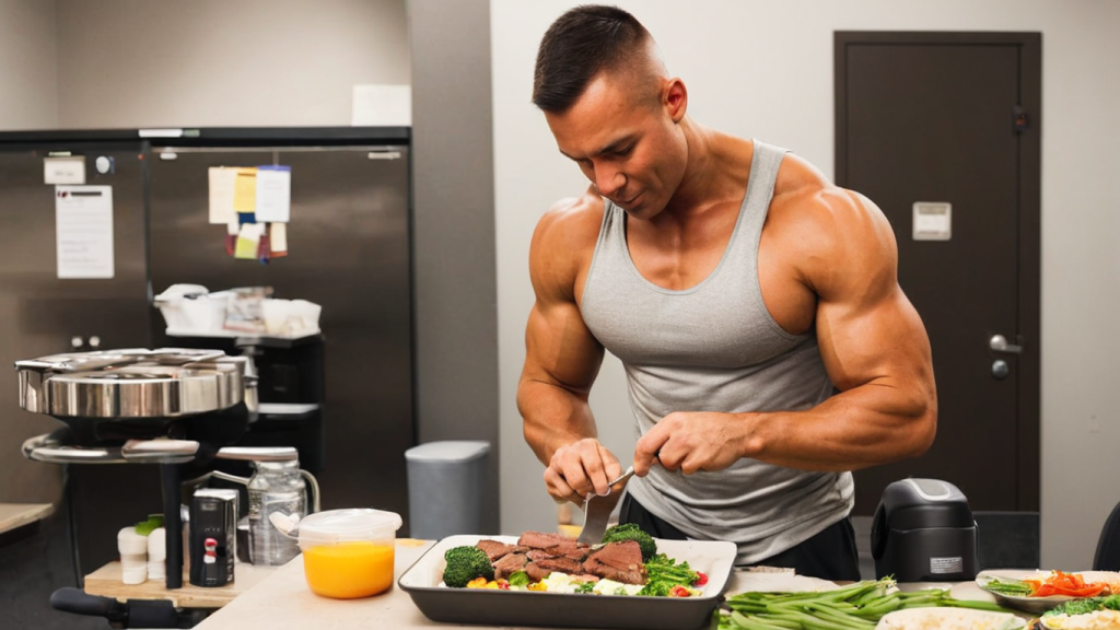 fitness buff prepapring meal